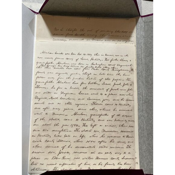 New Abraham Lincoln Handwritten Autobiography for the Chicago Press and Tribune - Picture 6 of 7